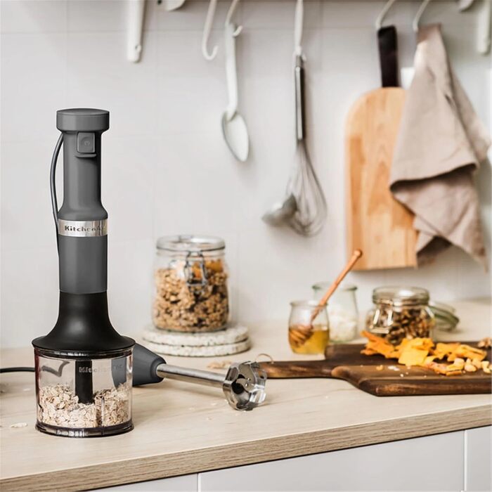 Потужний занурювальний блендер KitchenAid 5KHBV83EDG, колір сірий антрацит