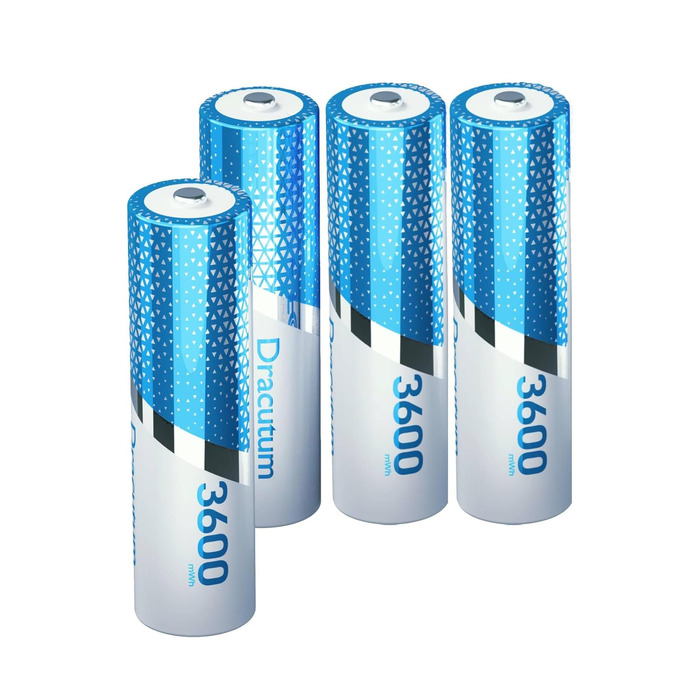 Набір акумуляторів AA Li-ion 1.5V 3600mWh (8 шт.) з зарядним пристроєм, висока ємність, 2000 циклів перезарядки