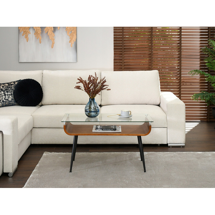 Журнальний стіл Mebel-Partner прямокутний, 88 x 38 x 50,5 см, колір: горіх