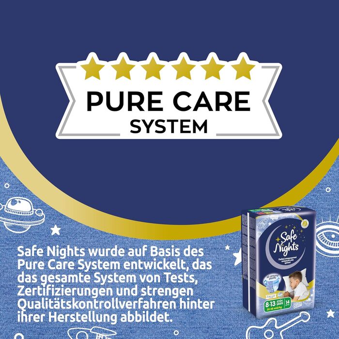 Нічні підгузки Babylino Safe Nights для хлопчиків 8-13 років (30-48 кг), 84 шт
