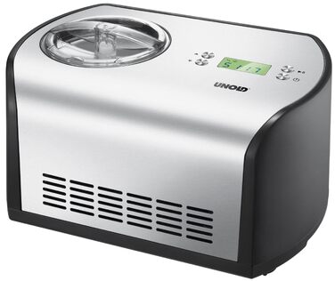 Морожениця Unold One 48865 Чорна з компресором, 1.2л, для веганського та безлактозного морозива, нержавіюча сталь, LCD-дисплей