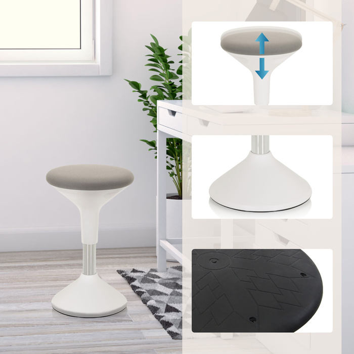 Табурет / Допоміжний засіб для стояння BALANCE SIT II W Тканина Білий / Сірий HJH OFFICE