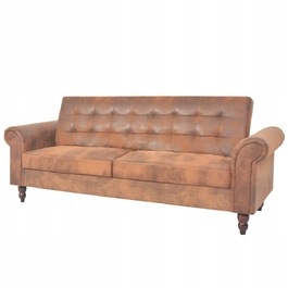 Розкладний 2-місний диван Chesterfield, коричневий, 196x58x82 см