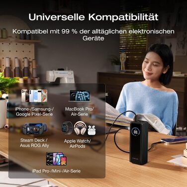 Powerbank EcoFlow Rapid 25000 mAh 170W з вбудованим кабелем, чорний