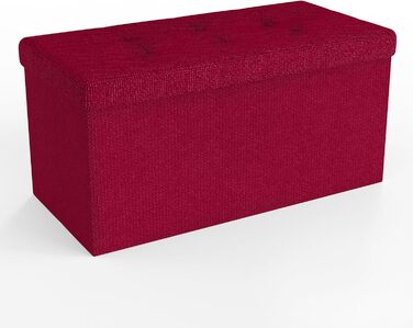 Складана пуф-скриня INTIRILIFE 76x38x38 см, сірий фетр, з кришкою та відділенням для зберігання – тканинний пуф-куб, підставка для ніг, складаний бокс для речей