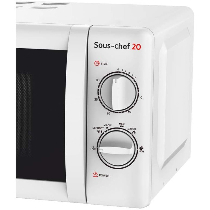 Мікрохвильова піч Haeger Sous-chef 20, 20 л, біла, 700 Вт