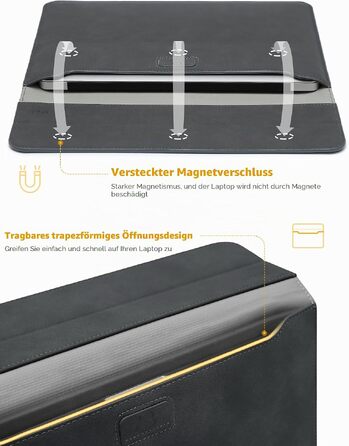 Чохол-сумка HYZUO для ноутбука MacBook 15 дюймів зі стійкою, Space Gray (Космічний сірий)