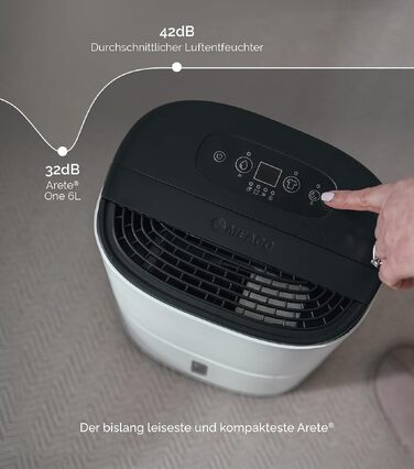 Meaco MeacoDry Arete® Two 25L: Повітряний осушувач та очищувач з HEPA-фільтром H13, Wi-Fi, інтелектуальні режими (вугільний фільтр, 5 років гарантії)