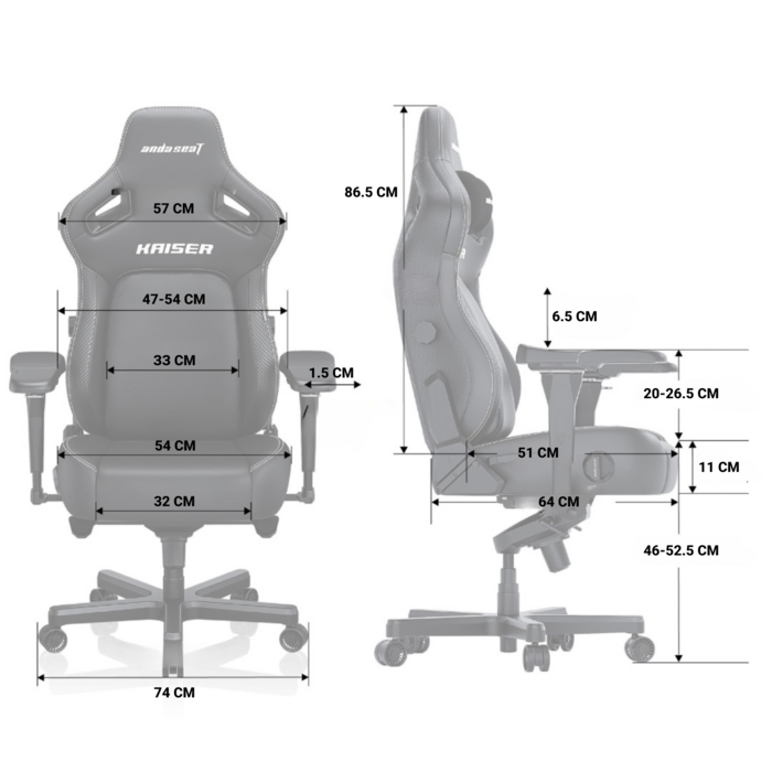 Крісло ігрове Anda Seat Kaiser 4 Dark Grey Fabric Size XL