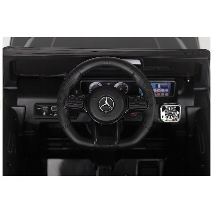 Дитячий електромобіль Mercedes G63 AMG з шкіряним сидінням та пультом керування, чорний