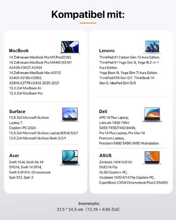 Чохол-сумка для ноутбука DOMISO для MacBook Pro 14 дюймів, захисний м'який кейс, бежевий