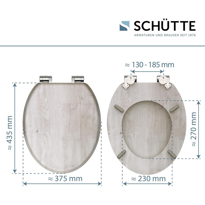 Дерев'яне сидіння для унітаза SCHÜTTE з мікроліфтом (Soft-Close), підвіконий кришка для унітаза з MDF, витримує до 175 кг, колір Lightwood