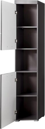 Високий шафа для ванної trendteam Amanda, 37x190x31 см, агавово-сірий глянець