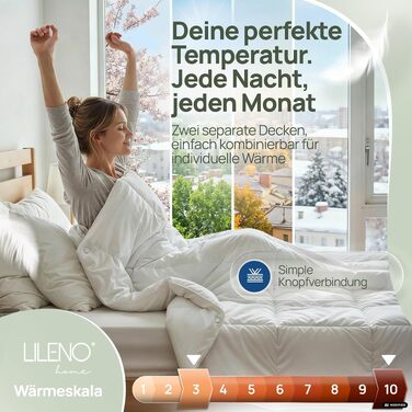 Всесезонна ковдра з пуху та пера LILENO HOME, 200x200 см, комплект 2 шт.