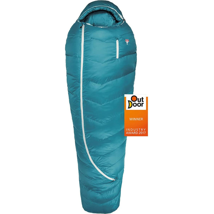 Зимовий спальний мішок Grüezi Bag Biopod DownWool Subzero, 200 см (Autumn Blue, на ріст до 175 см)