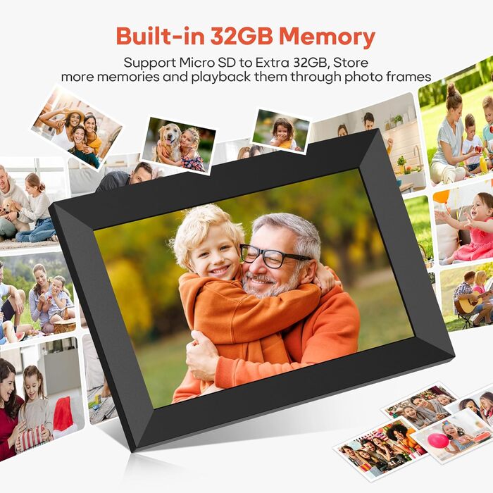 Цифрова фоторамка Frameo WLAN (набір 2 шт), 10.1 дюйма, IPS Touchscreen 1280x800, 32GB пам'яті, з автоматичним поворотом та віддаленою передачею фото
