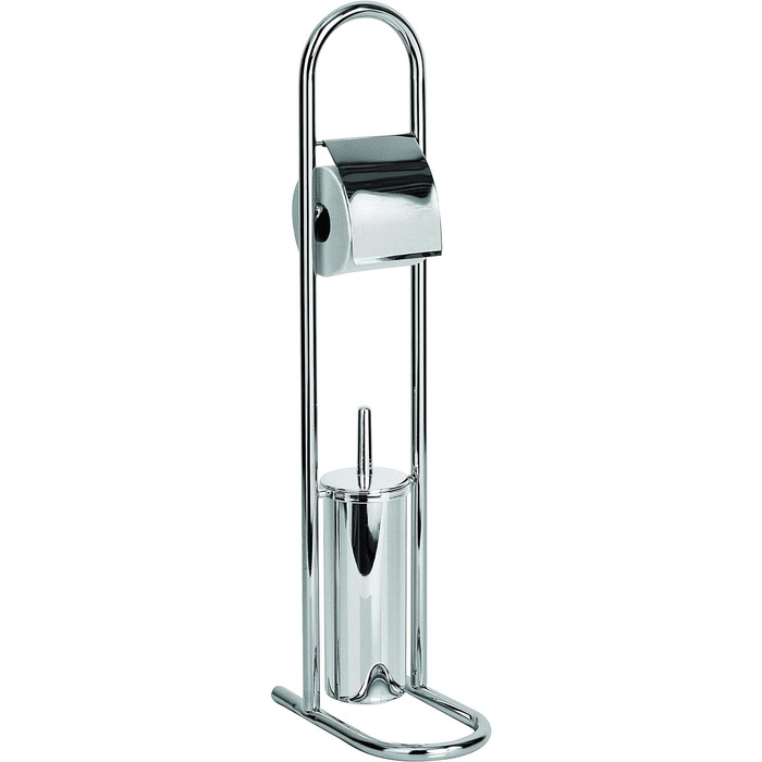 Підставка для туалетного паперу та щітки Premier Housewares, хром, срібляста, 29x17x80 см
