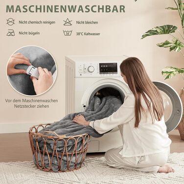 Електрична грілка-ковдра L'AGRATY 130x180 см, сіра: 6 рівнів підігріву, таймер, захист від перегріву, можливість прання