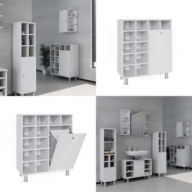Шафа для ванної Vicco Fynn, біла, 78.4 x 91.6 см