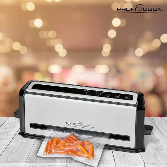 ProfiCook PC-VK 1080 Вакуумний пакувальник з насосом для Sous Vide | 12 л/хв, нержавіюча сталь, 10 пакетів