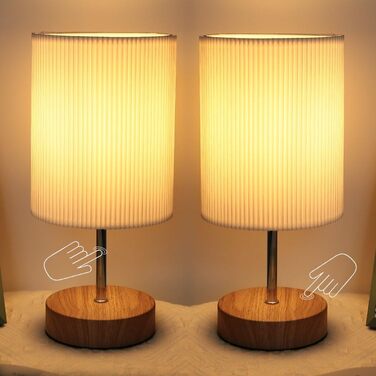 Настільна лампа HSLighting, 2 шт, LED, диммер, сенсорне керування, 3 рівні яскравості, мінімалістичний дизайн, для спальні, вітальні, читання, кругла форма