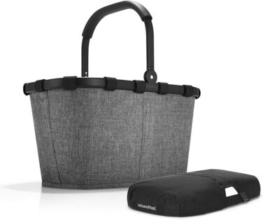 Кошик для покупок Reisenthel Carrybag Frame Twist Silver з кришкою Black, сріблясто-чорний
