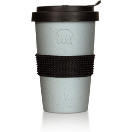 Порцелянова чашка для кави Mahlwerck Coffee-to-go 400 мл, з герметичною кришкою, бетонний дизайн, сіра