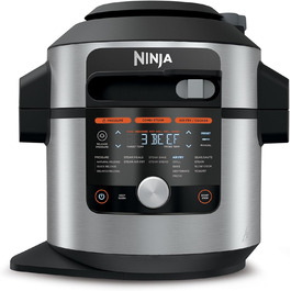 Мультиварка Ninja Foodi MAX 7,5 л 14-в-1 з розумною кришкою, скороварка, аерофритюрниця, повільноварка, термощуп, нержавіюча сталь, OL750EU