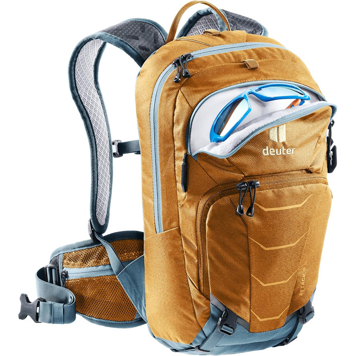 Дитячий рюкзак Deuter Attack 8 Jr з протектором, 8 л, кориця-блакитний, унісекс