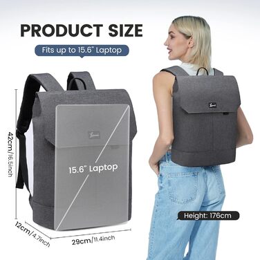 Чоловічий рюкзак LOVEVOOK для ноутбука 15,6'' з USB-портом, антивандальний, шкільний, для підлітків, темно-сірий