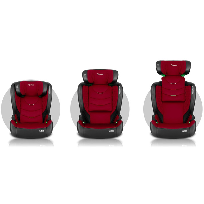 Автокрісло Nukido 15-36 кг для дітей 4-12 років ISOFIX, регулювання підголівника та нахилу, Louis (Червоний)