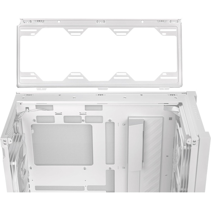 Ігровий корпус ASUS TUF GT302 ARGB білий, Mid-Tower ATX, 4x140 мм ARGB вентилятори, змінні бокові панелі, підтримка ATX материнських плат із прихованими роз'ємами, сітчаста фронтальна панель
