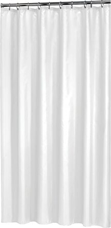 Комплект Sealskin Easy Roll: матова хромована алюмінієва штанга для душової завіси з індивідуальним монтажем, біла текстильна завіса Madeira 180x200 см