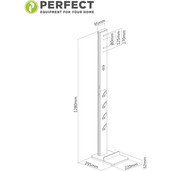 Підставка для пилососа PERFECT EQUIPMENT PHD-D200W, алюміній, біла