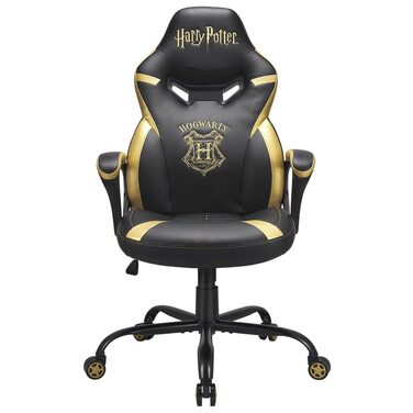Ігрове крісло SUBSONIC Harry Potter Гоґвортс для підлітків, чорне з золотом, офіційна ліцензія