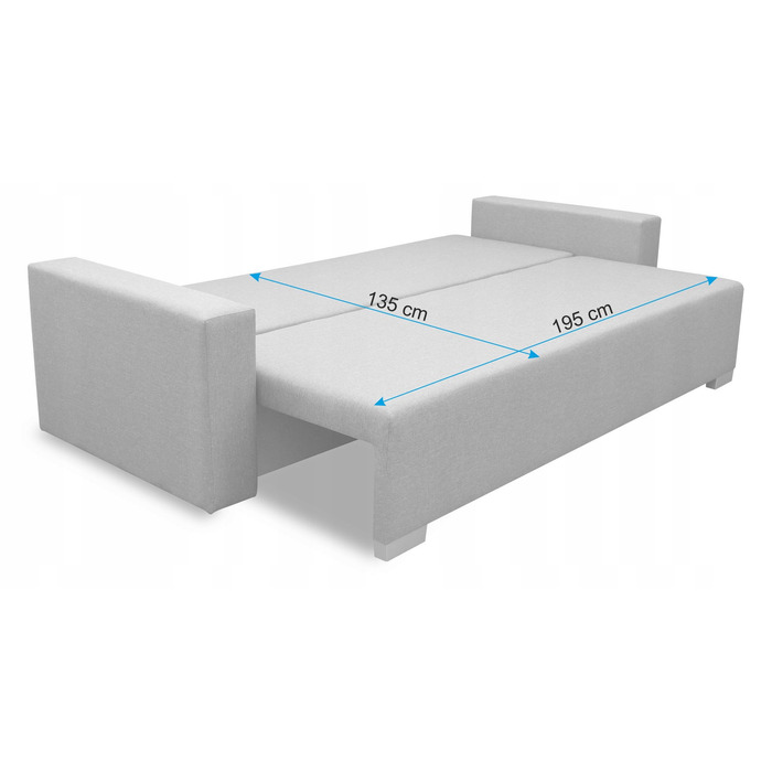 Диван BIRD Meble, 230 x 84 см, оббивка тканина, сірий