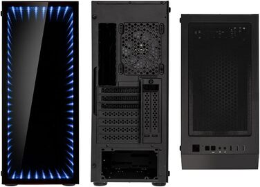 Корпус для ПК Kolink Void Rift Midi Tower з ARGB-підсвіткою, скляна панель, вертикальне встановлення GPU, ігровий, загартоване скло, для ATX