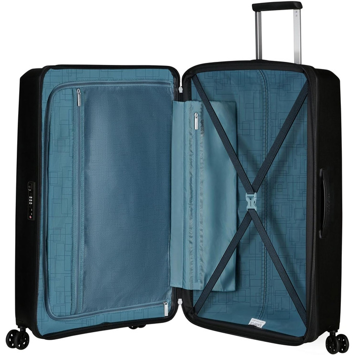 Валіза American Tourister Aerostep Spinner L, розширювана, 77 см, 101.5/109 л, чорна