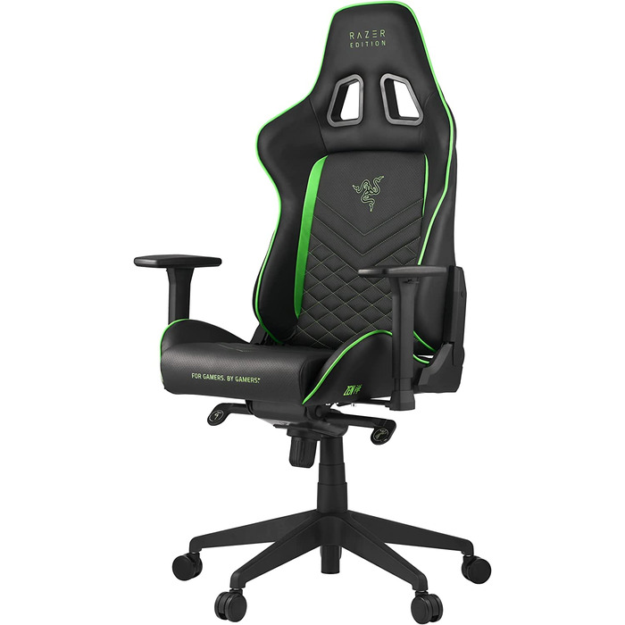 Ігрове крісло Razer TAROK PRO від Zen Gaming, чорне/зелене, з меморі-піною для попереку, подушкою для шиї, 3D-підлокітниками