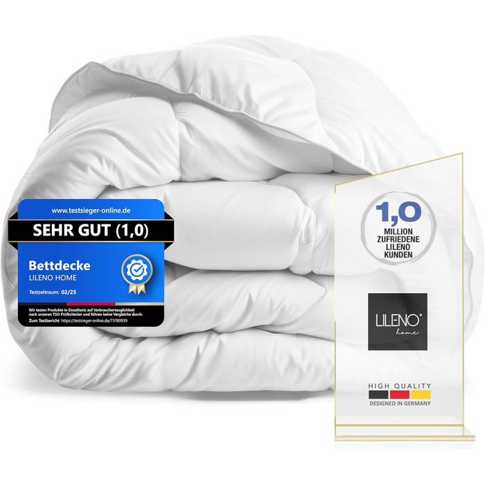 Зимова ковдра LILENO HOME 155x220 см (1 шт.) - тепла ковдра для комфортного сну, ковдра для алергіків, витримує прасування до 95°C