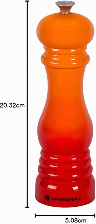 Перцемолка Le Creuset Flint з керамічним механізмом, ABS-пластик, колір вишневий (Ofenrot), 6.2 x 20.8 см