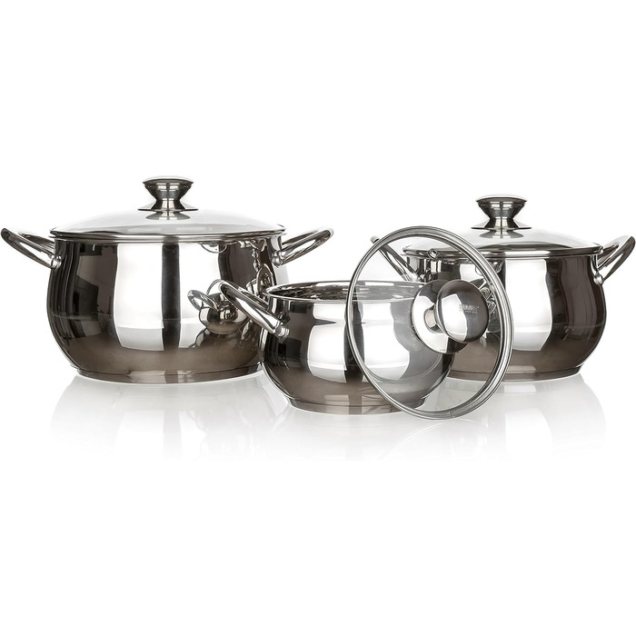 Набір посуду Banquet Rondel з нержавіючої сталі, сріблястий, 28x29x27,5 см