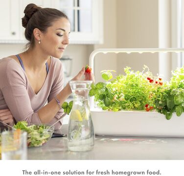 Click and Grow Indoor Garten: Розумний сад для вирощування зелені вдома з LED, 9 капсул (Бежевий)
