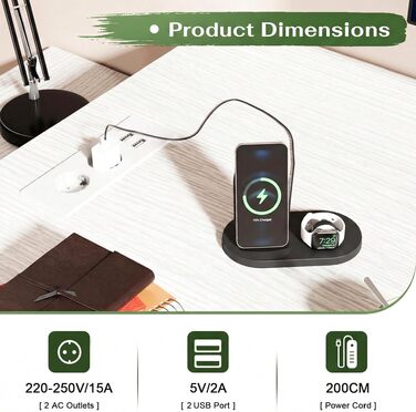 Кутовий письмовий стіл JUMMICO з шухлядами, 140x105x75 см, білий, з USB-роз'ємами та розетками