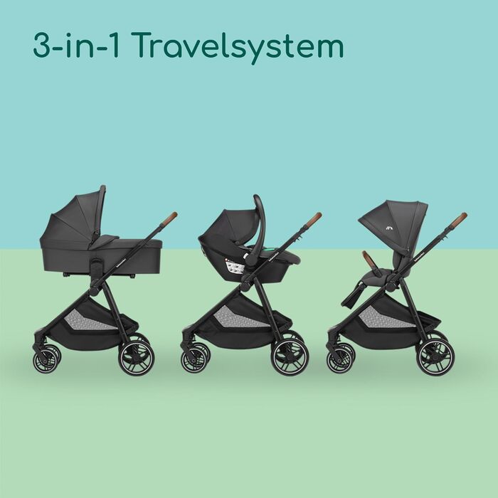 Дитяча коляска Bebeconfort Luvia Trio 3-в-1, 0-4 роки, до 22 кг, i-Size, компактна, сірий