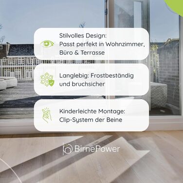 Плантатор BirnePower Gracia Slim 44,5 см – Сучасний горщик з ніжками, бетонна текстура, стійкий до УФ та погодних умов, елегантний кашпо для балкона, саду, інтер'єру – Антрацит, висота 44,5 см