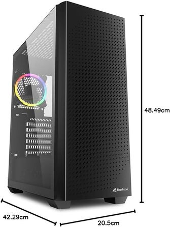 Корпус для ПК Sharkoon VS9 RGB Midi ATX, чорний