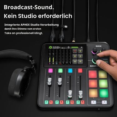 RØDE RØDECaster Duo: Професійний аудіомікшер для подкастів, стрімінгу та музики (RCP Duo Noir)