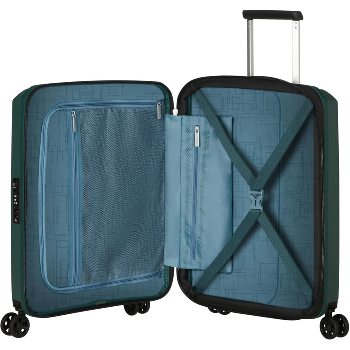 Валіза American Tourister Aerostep Spinner S, розширювана, 55 см, 36/40 л, зелена (Dark Forest), ручна поклажа