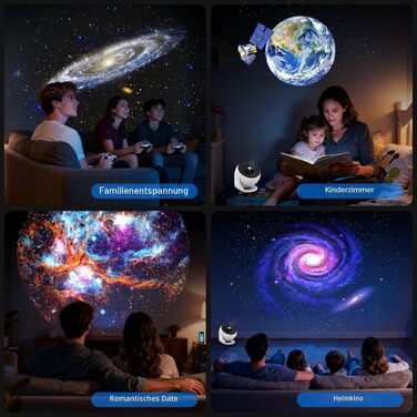 Проектор зоряного неба Galaxy 13-в-1, домашній планетарій та нічник з таймером для дітей та дорослих, декоративний проектор галактики на стелю (Білий та Чорний)